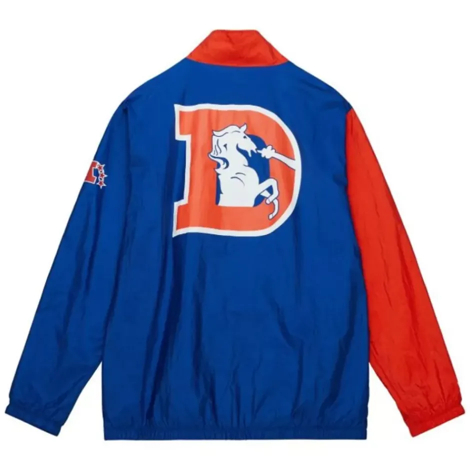 Men Mitchell & Ness Jackets & Outerwear-Arched Retro Lined Windbreaker Denver Broncos