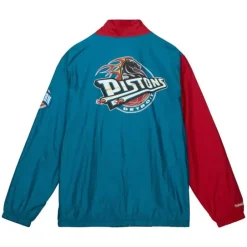Men Mitchell & Ness Jackets & Outerwear-Arched Retro Lined Windbreaker Detroit Pistons