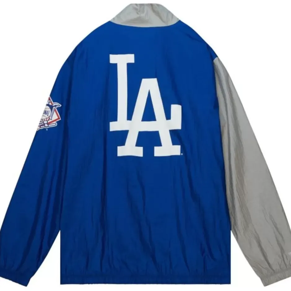 Men Mitchell & Ness Jackets & Outerwear-Arched Retro Lined Windbreaker Los Angeles Dodgers