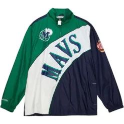 Men Mitchell & Ness Jackets & Outerwear-Arched Retro Lined Windbreaker Dallas Mavericks