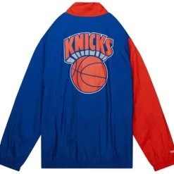 Men Mitchell & Ness Jackets & Outerwear-Arched Retro Lined Windbreaker New York Knicks