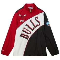 Men Mitchell & Ness Jackets & Outerwear-Arched Retro Lined Windbreaker Chicago Bulls