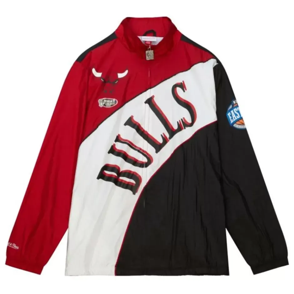 Men Mitchell & Ness Jackets & Outerwear-Arched Retro Lined Windbreaker Chicago Bulls