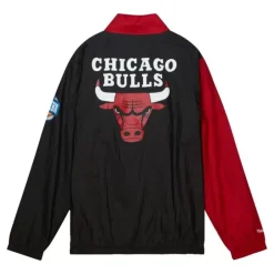 Men Mitchell & Ness Jackets & Outerwear-Arched Retro Lined Windbreaker Chicago Bulls