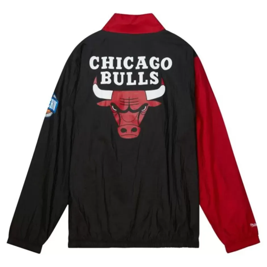 Men Mitchell & Ness Jackets & Outerwear-Arched Retro Lined Windbreaker Chicago Bulls