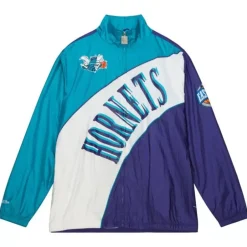 Men Mitchell & Ness Jackets & Outerwear-Arched Retro Lined Windbreaker Charlotte Hornets