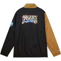 Men Mitchell & Ness Jackets & Outerwear-Arched Retro Lined Windbreaker Philadelphia 76Ers
