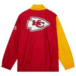 Men Mitchell & Ness Jackets & Outerwear-Arched Retro Lined Windbreaker Kansas City Chiefs