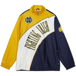 Men Mitchell & Ness Jackets & Outerwear-Arched Retro Lined Windbreaker University Of Notre Dame