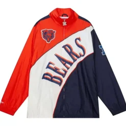 Men Mitchell & Ness Jackets & Outerwear-Arched Retro Lined Windbreaker Chicago Bears