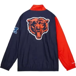 Men Mitchell & Ness Jackets & Outerwear-Arched Retro Lined Windbreaker Chicago Bears