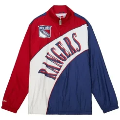 Men Mitchell & Ness Jackets & Outerwear-Arched Retro Lined Windbreaker New York Rangers