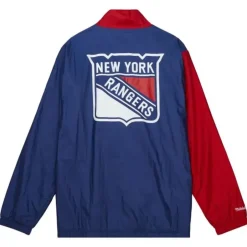 Men Mitchell & Ness Jackets & Outerwear-Arched Retro Lined Windbreaker New York Rangers