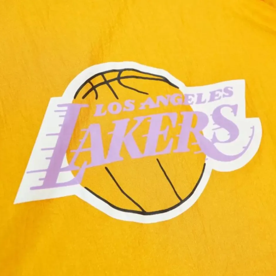 Men Mitchell & Ness Jackets & Outerwear-Arched Retro Lined Windbreaker Los Angeles Lakers
