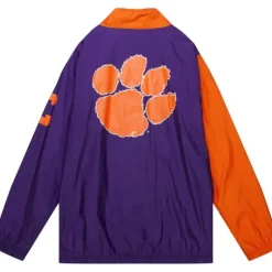Men Mitchell & Ness Jackets & Outerwear-Arched Retro Lined Windbreaker Clemson University