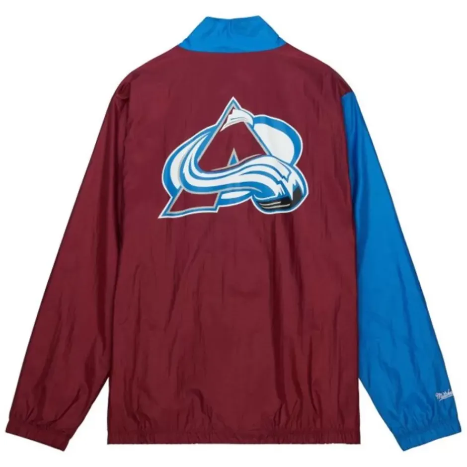 Men Mitchell & Ness Jackets & Outerwear-Arched Retro Lined Windbreaker Colorado Avalanche