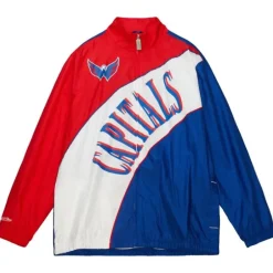 Men Mitchell & Ness Jackets & Outerwear-Arched Retro Lined Windbreaker Washington Capitals