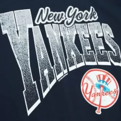 Men Mitchell & Ness T-Shirts & Tops-Arched Vintage Logo Tee New York Yankees