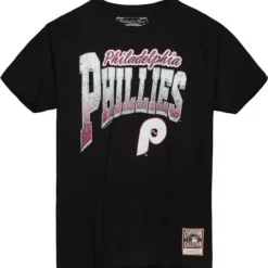 Men Mitchell & Ness T-Shirts & Tops-Arched Vintage Logo Tee Philadelphia Phillies