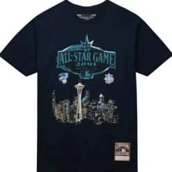 Men Mitchell & Ness T-Shirts & Tops-Asg City Skyline Tee Mlb All-Star 2001
