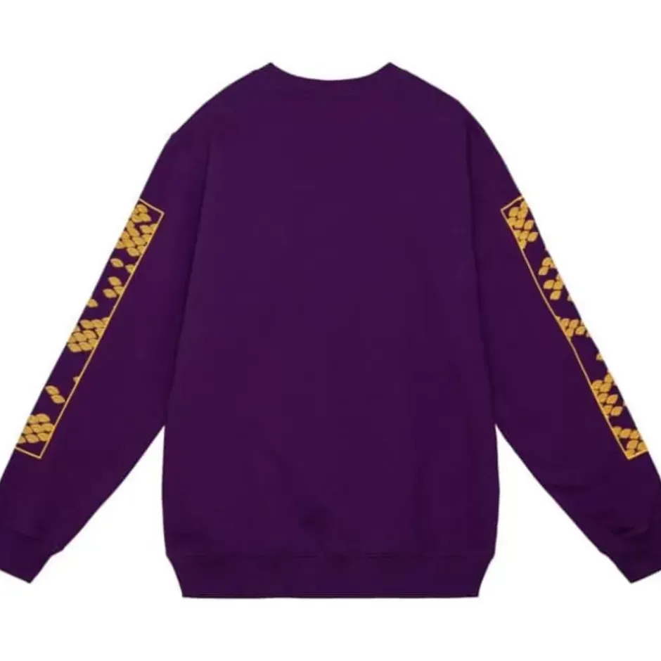 Men Mitchell & Ness Hoodies & Sweatshirts-Asian Heritage Crew 5.0 Los Angeles Lakers