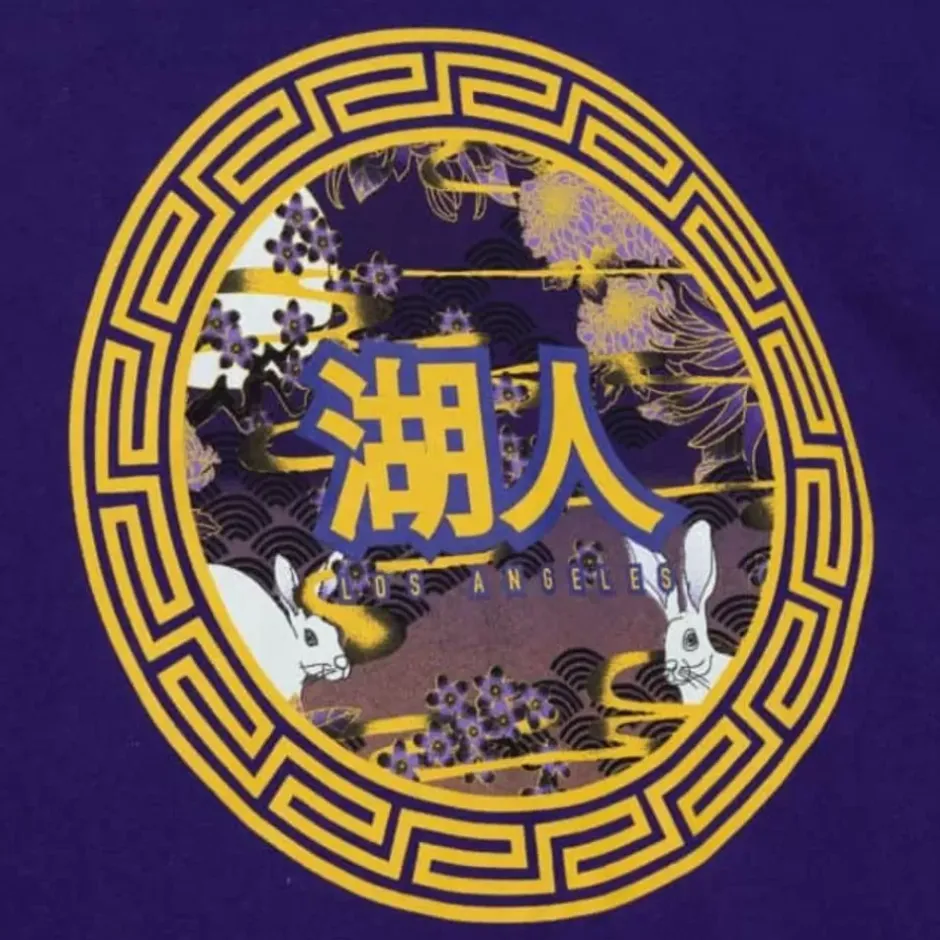 Men Mitchell & Ness T-Shirts & Tops-Asian Heritage Ss Tee 5.0 Los Angeles Lakers