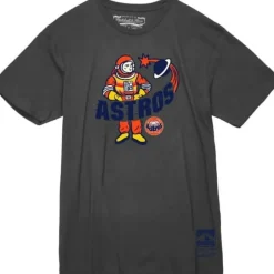 Men Mitchell & Ness T-Shirts & Tops-Astro-Naught Tee Houston Astros