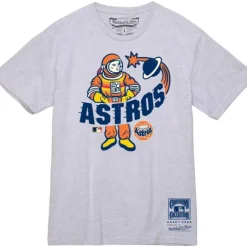 Men Mitchell & Ness T-Shirts & Tops-Astro-Naught Tee Houston Astros