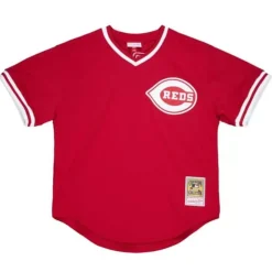 Mitchell & Ness Mlb Authentic-Authentic Barry Larkin Cincinnati Reds 1990 Pullover Jersey