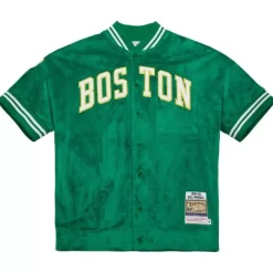Men Mitchell & Ness Jackets & Outerwear-Authentic Bill Russell Boston Celtics 1959-60 Shooting Shirt