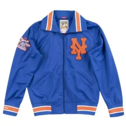 Men Mitchell & Ness Jackets & Outerwear-Authentic Bp Jacket New York Mets 1986