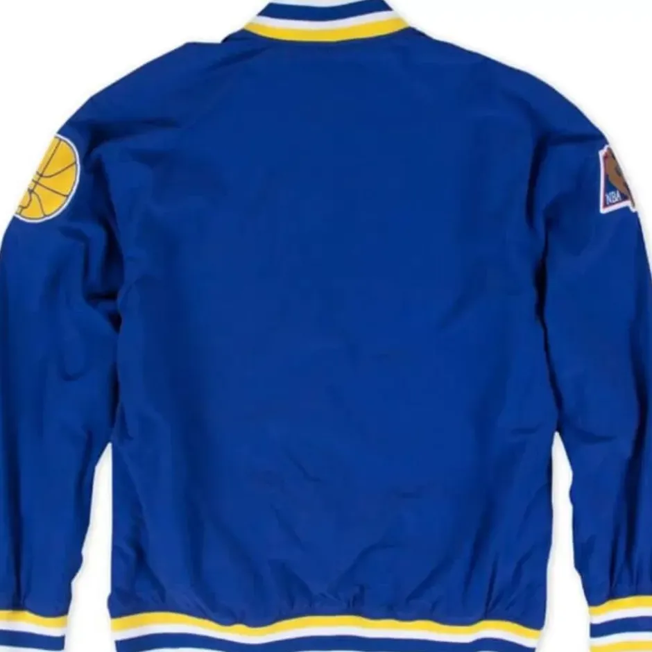 Men Mitchell & Ness Jackets & Outerwear-Authentic Golden State Warriors 1996-97 Warm Up Jacket