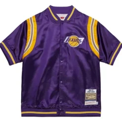 Men Mitchell & Ness Jackets & Outerwear-Authentic Jerry West Los Angeles Lakers 1969-70 Shooting Shirt