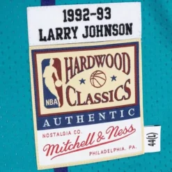 Mitchell & Ness Nba Authentic-Authentic Larry Johnson Charlotte Hornets Road 1992-93 Jersey