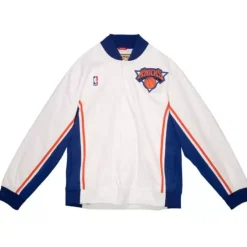 Men Mitchell & Ness Jackets & Outerwear-Authentic New York Knicks 1993-94 Warm Up Jacket