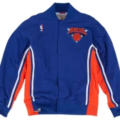 Men Mitchell & Ness Jackets & Outerwear-Authentic New York Knicks 1992-93 Warm Up Jacket