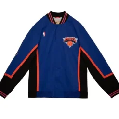 Men Mitchell & Ness Jackets & Outerwear-Authentic New York Knicks 1996-97 Warm Up Jacket