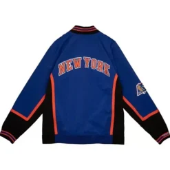 Men Mitchell & Ness Jackets & Outerwear-Authentic New York Knicks 1996-97 Warm Up Jacket