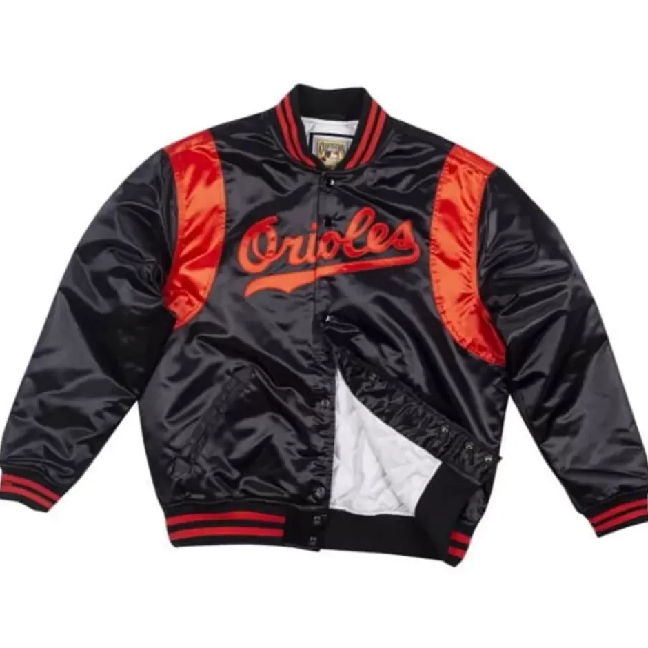 Men Mitchell & Ness Jackets & Outerwear-Authentic Satin Jacket Baltimore Orioles 1970