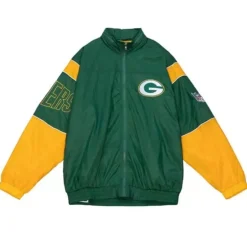 Men Mitchell & Ness Jackets & Outerwear-Authentic Sideline Jacket Green Bay Packers