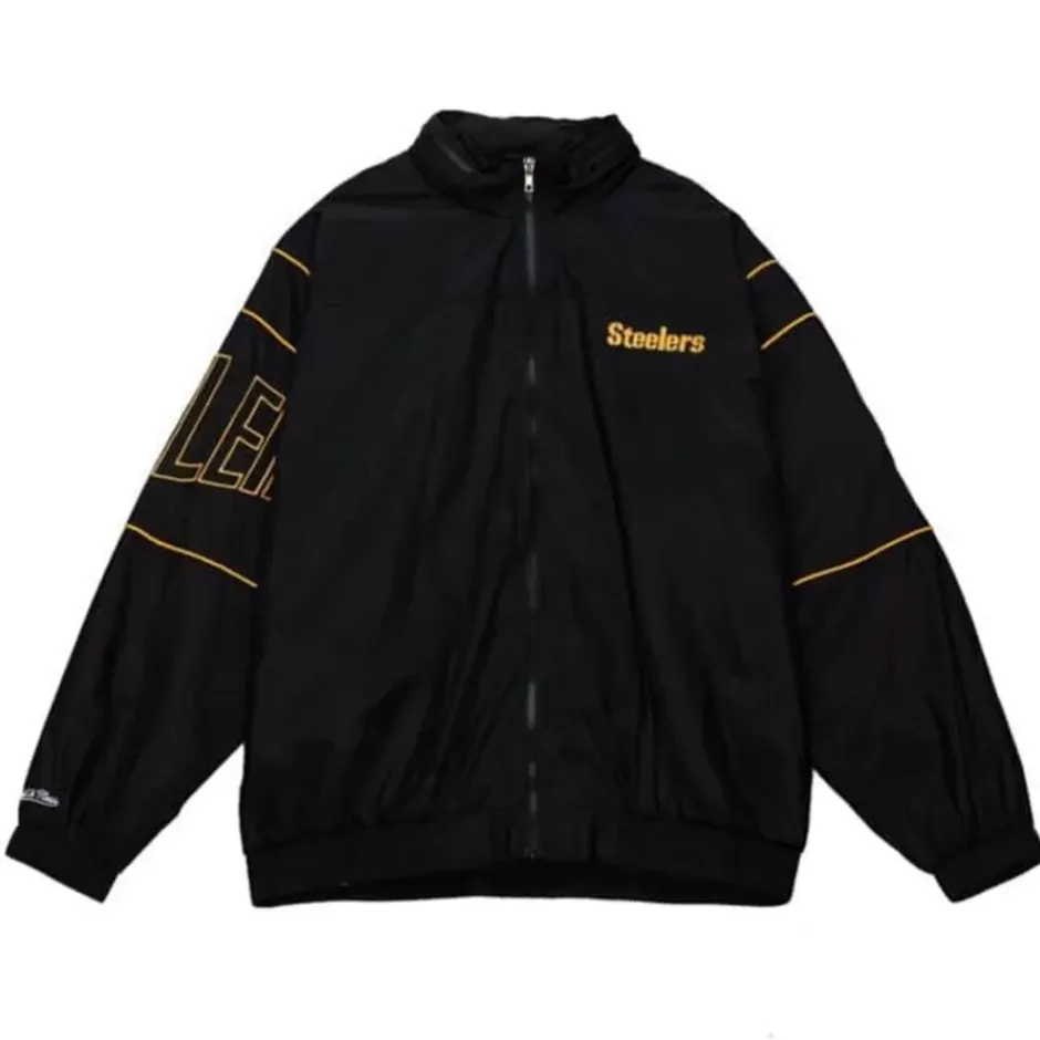 Men Mitchell & Ness Jackets & Outerwear-Authentic Sideline Jacket Pittsburgh Steelers