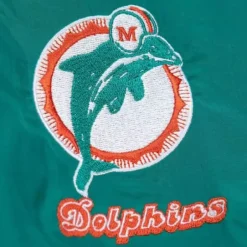 Men Mitchell & Ness Jackets & Outerwear-Authentic Sideline Jacket Miami Dolphins