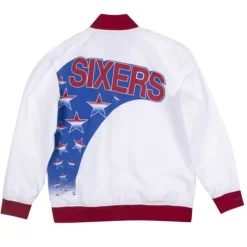Men Mitchell & Ness Jackets & Outerwear-Authentic Warm Up Jacket Philadelphia 76Ers 1993-94