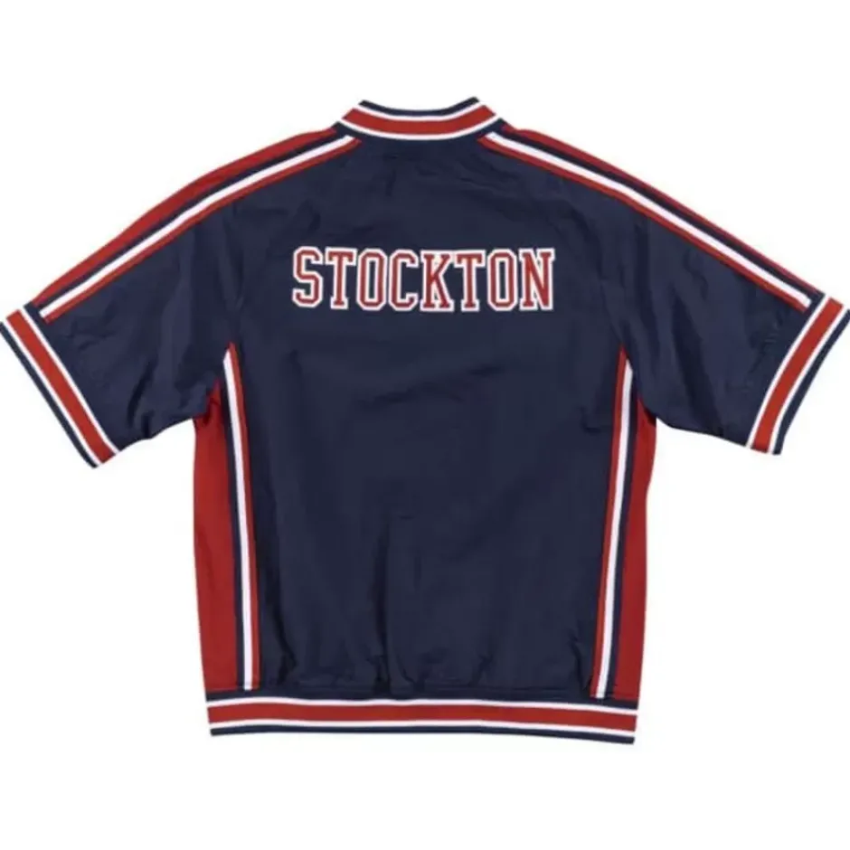 Men Mitchell & Ness Jackets & Outerwear-Authentic Warm Up Jacket Team Usa 1992 John Stockton