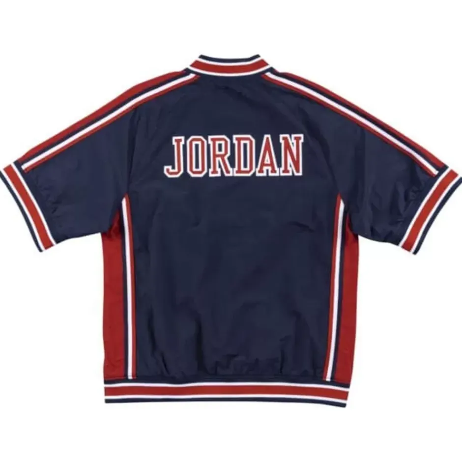 Men Mitchell & Ness Jackets & Outerwear-Authentic Warm Up Jacket Team Usa 1992 Michael Jordan