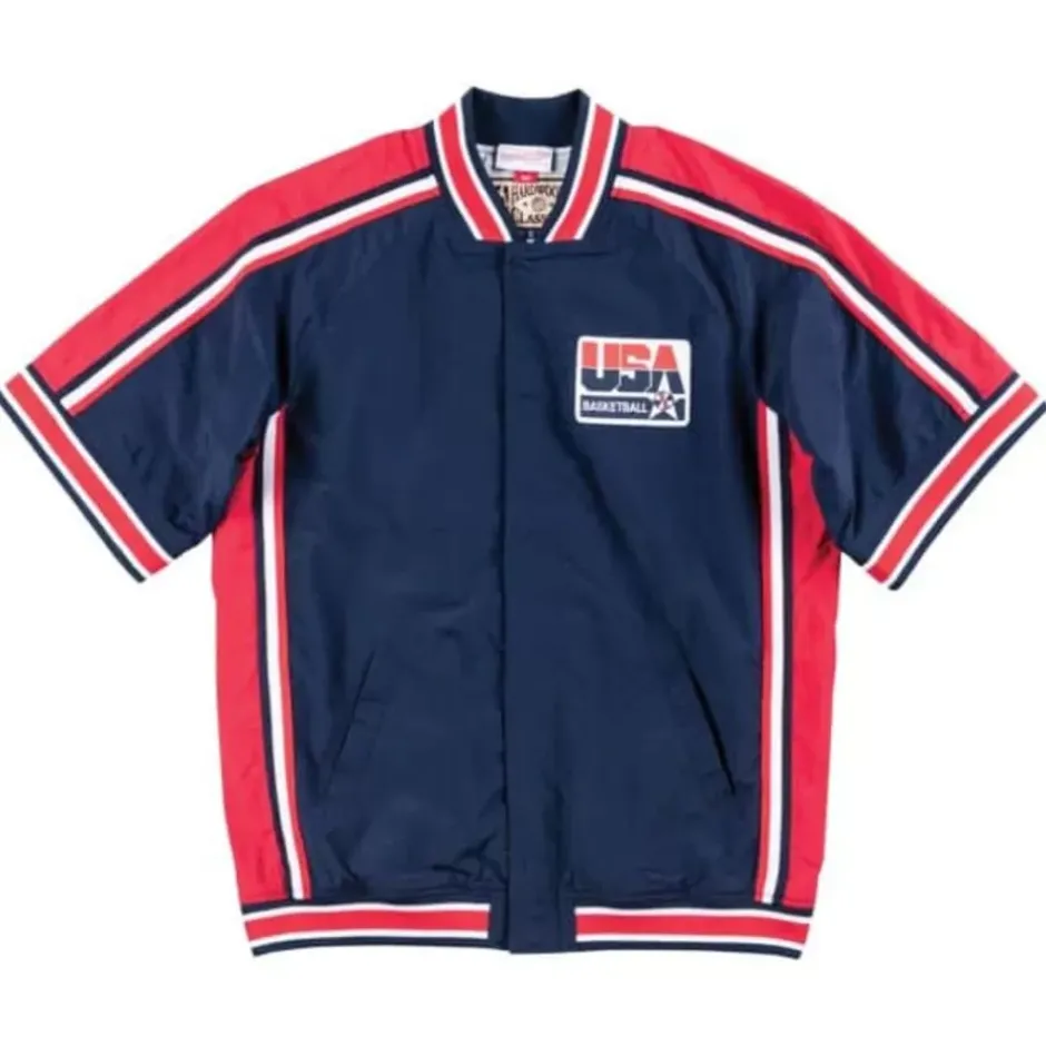 Men Mitchell & Ness Jackets & Outerwear-Authentic Warm Up Jacket Team Usa 1992 Scottie Pippen