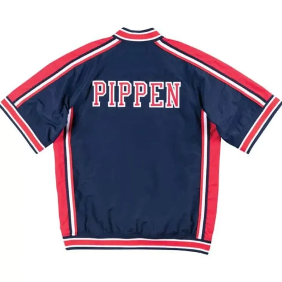 Men Mitchell & Ness Jackets & Outerwear-Authentic Warm Up Jacket Team Usa 1992 Scottie Pippen