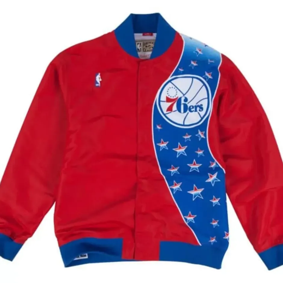 Men Mitchell & Ness Jackets & Outerwear-Authentic Warm Up Jacket Philadelphia 76Ers 1993-94