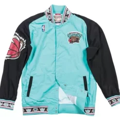Men Mitchell & Ness Jackets & Outerwear-Authentic Warm Up Jacket Vancouver Grizzlies 1995-96