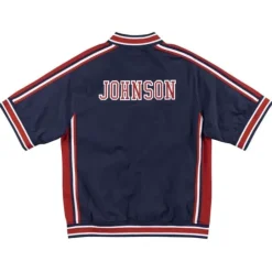 Men Mitchell & Ness Jackets & Outerwear-Authentic Warm Up Jacket Team Usa 1992 Magic Johnson